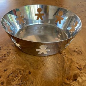 Alessi vintage stainless steel King Kong bowl-basket made in Italy